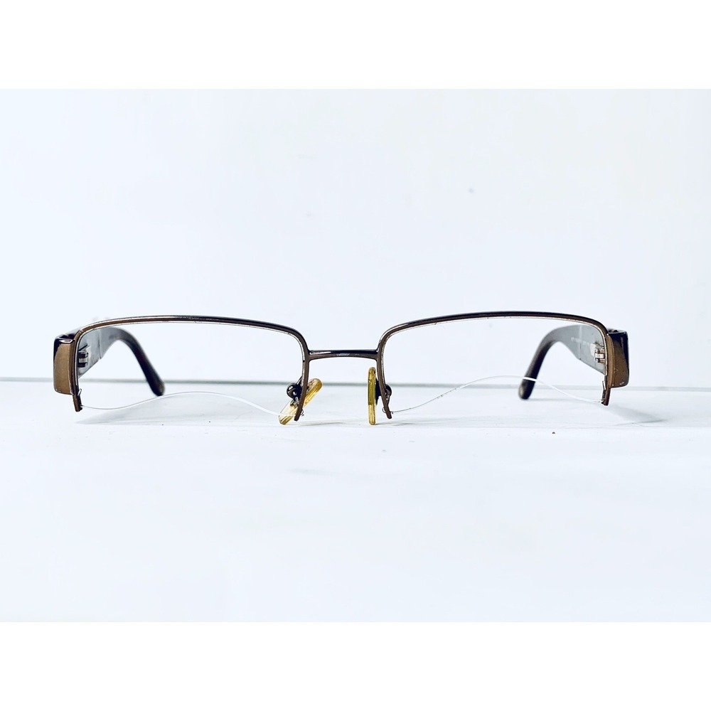 Versace Rose Gold Metal Rectangular Medusa Glasses Red Temple Italy 51 16 135
